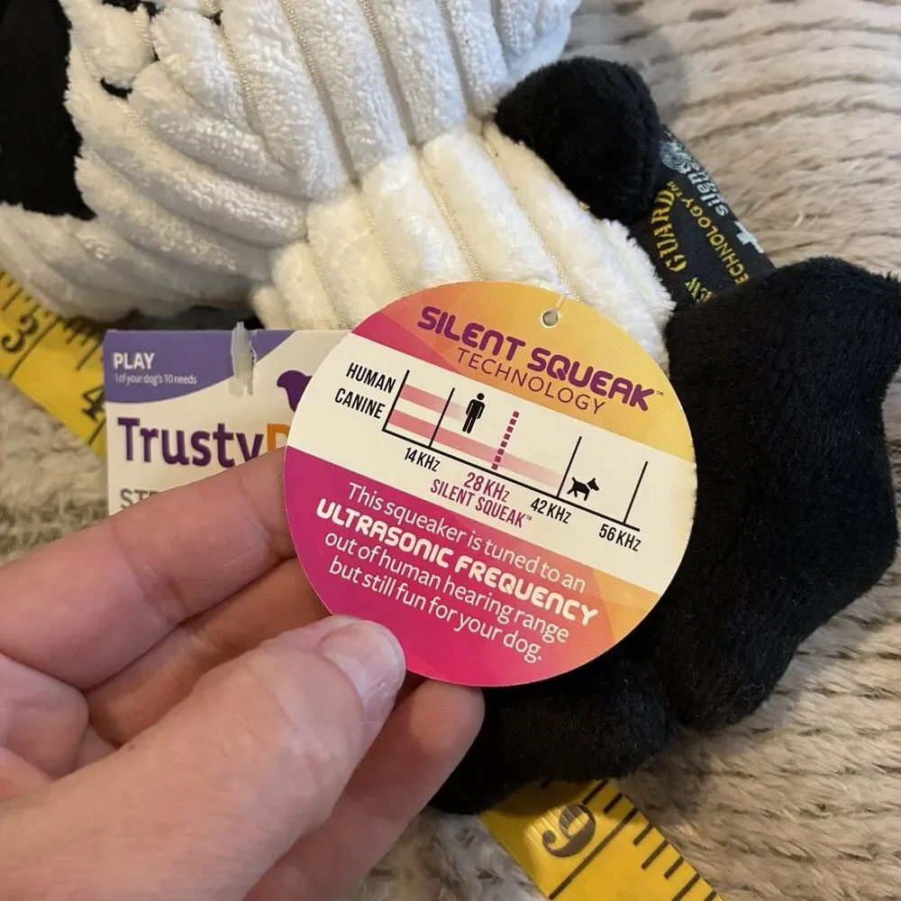 BRAND NEW! TrustyPup Panda Bear Dog Toy with Silent Squeaker Technology-Medium